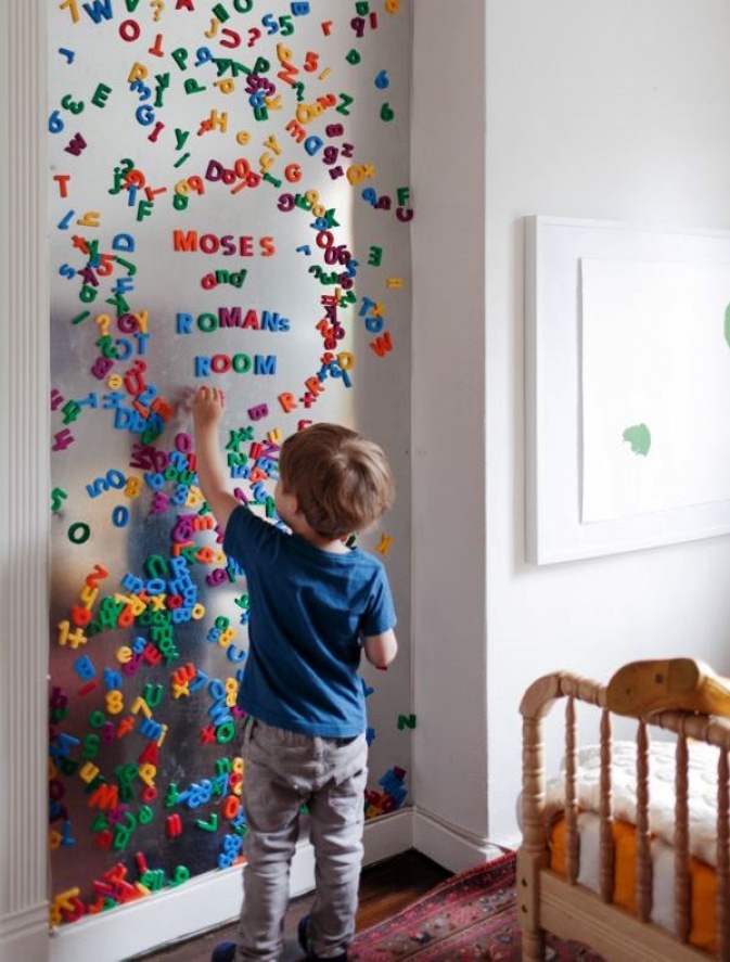 Декор детской комнаты своими руками. Трафаретная роспись
